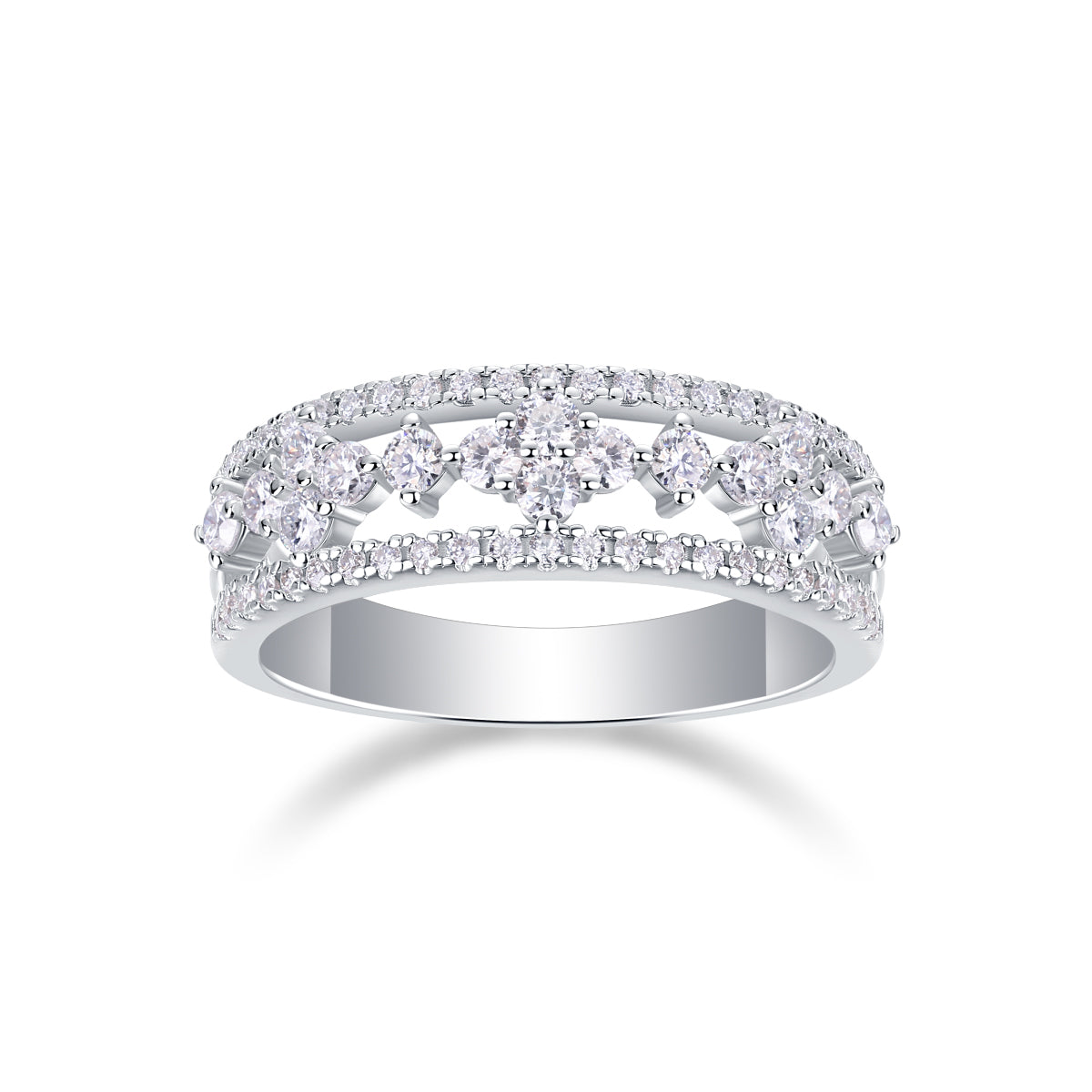 Carissie Intricate Multi-Row Cluster Wedding Band