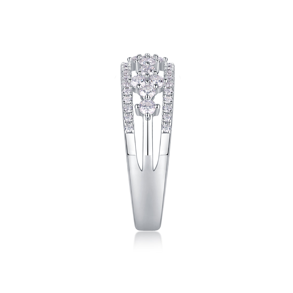 Carissie Intricate Multi-Row Cluster Wedding Band