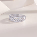 Carissie Intricate Multi-Row Cluster Wedding Band
