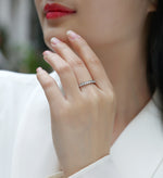 Carissie Elegant Round Channel Half Eternity Band