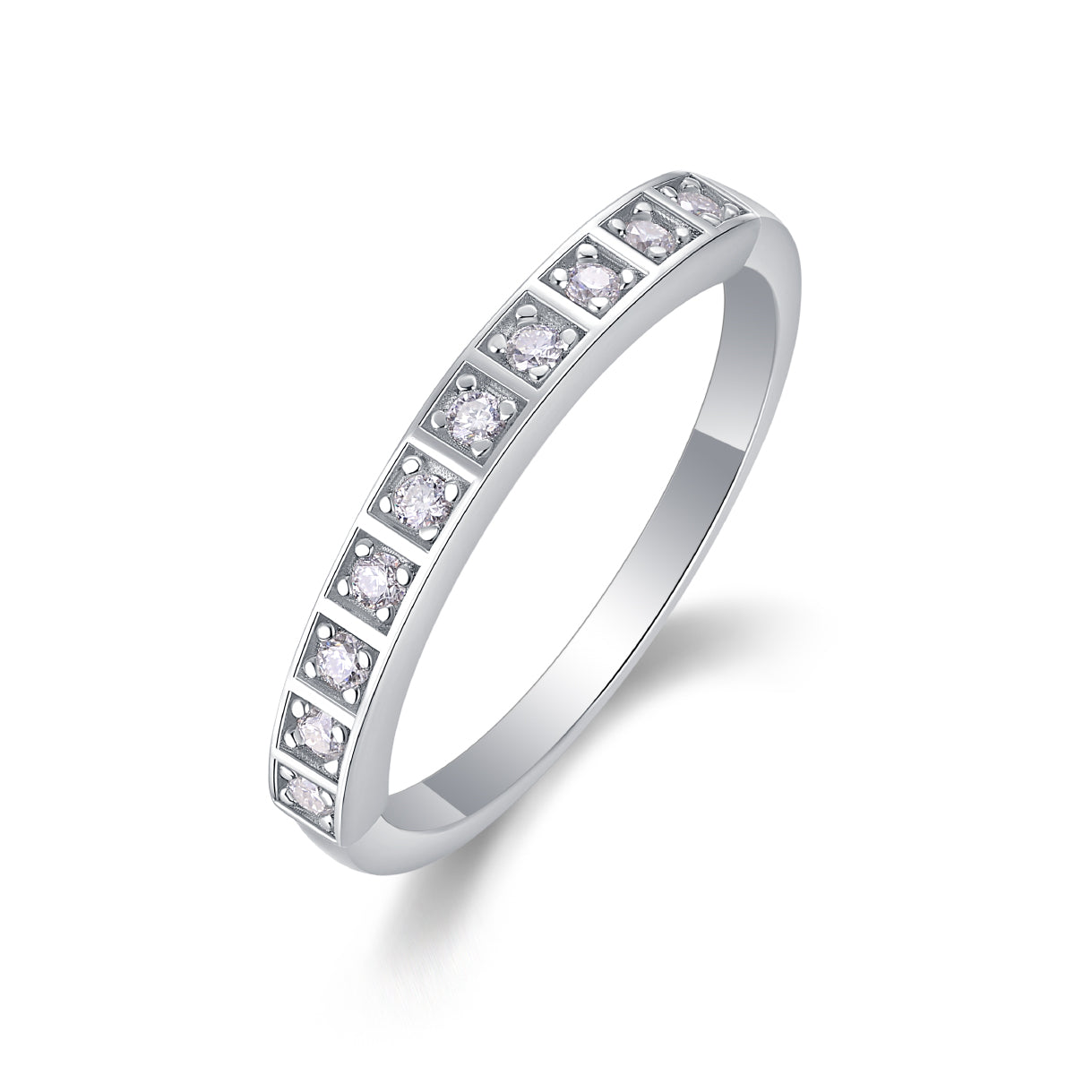 Carissie Elegant Round Channel Half Eternity Band