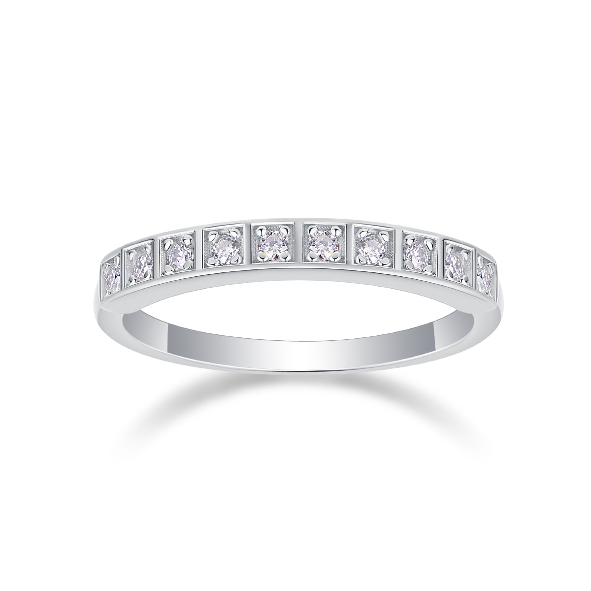 Carissie Elegant Round Channel Half Eternity Band