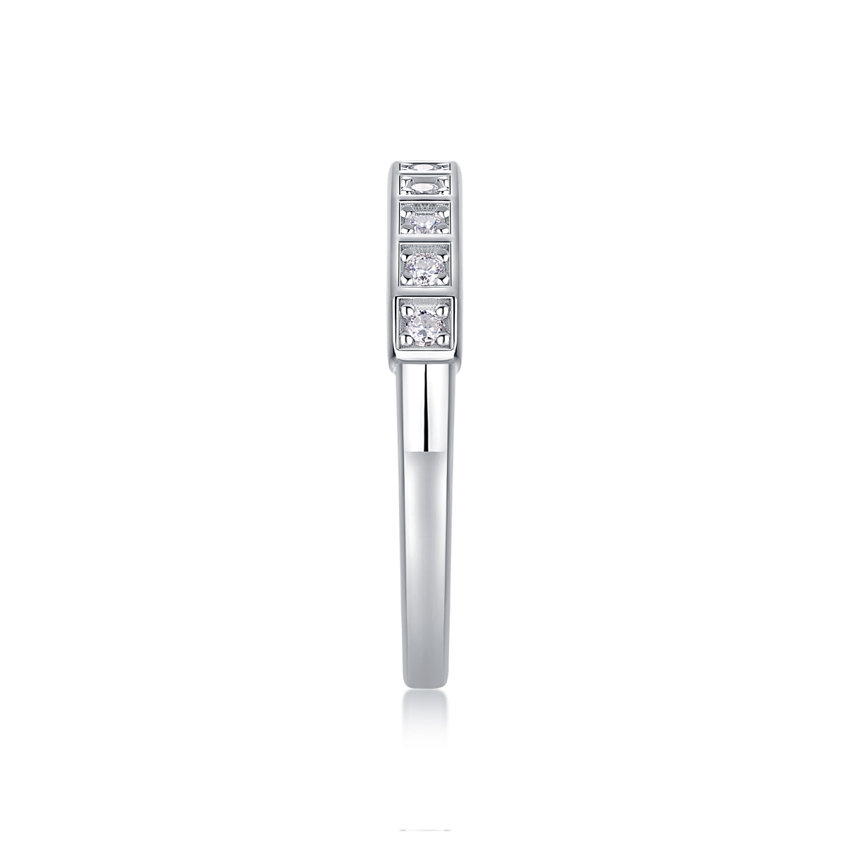 Carissie Elegant Round Channel Half Eternity Band
