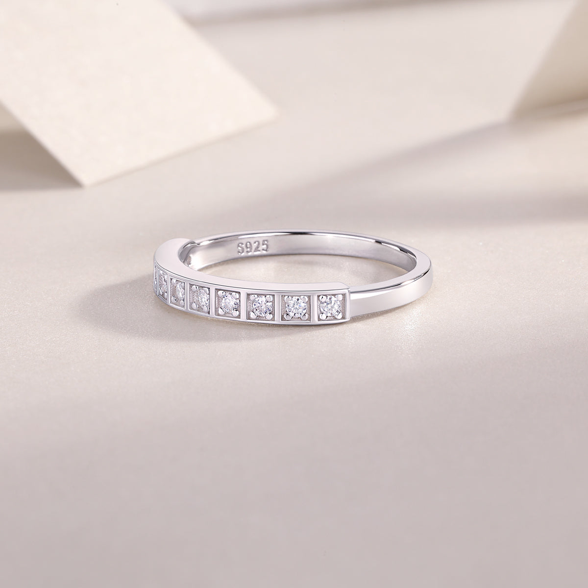 Carissie Elegant Round Channel Half Eternity Band