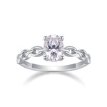 Carissie Oval Solitaire Link Chain Engagement Ring