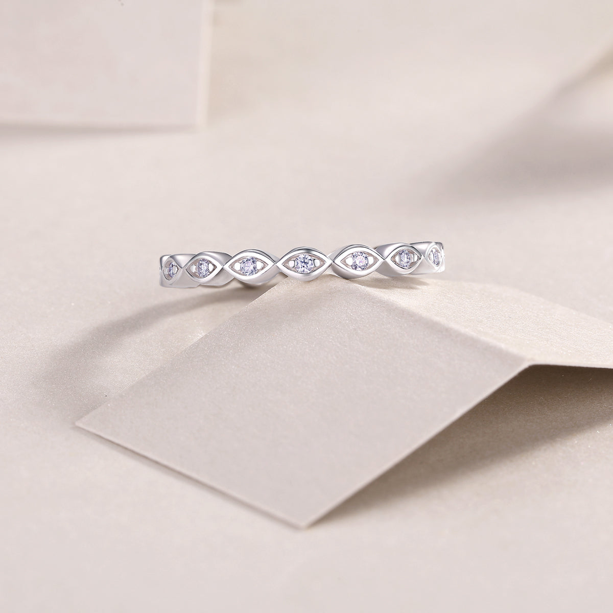 Carissie Timeless Marquise Shaped Open Linked Eternity Band