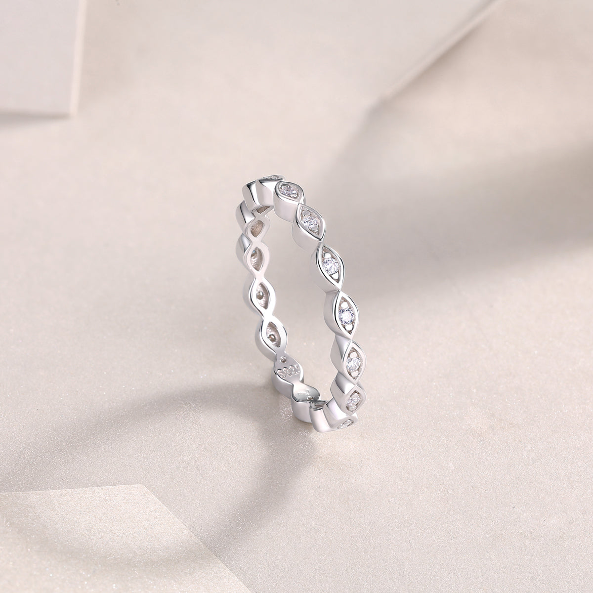 Carissie Timeless Marquise Shaped Open Linked Eternity Band