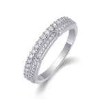 Carissie Elegant Double Row Pave Cluster Wedding Band