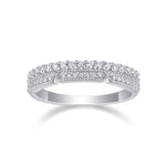 Carissie Elegant Double Row Pave Cluster Wedding Band