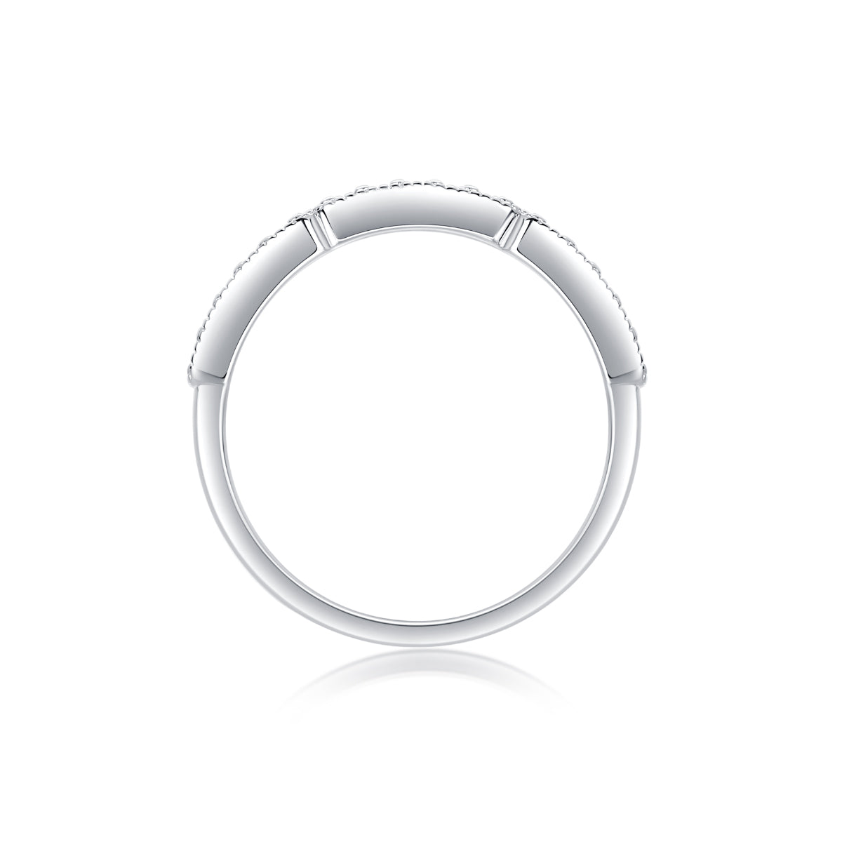 Carissie Elegant Double Row Pave Cluster Wedding Band