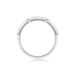 Carissie Elegant Double Row Pave Cluster Wedding Band