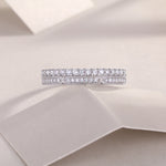 Carissie Elegant Double Row Pave Cluster Wedding Band