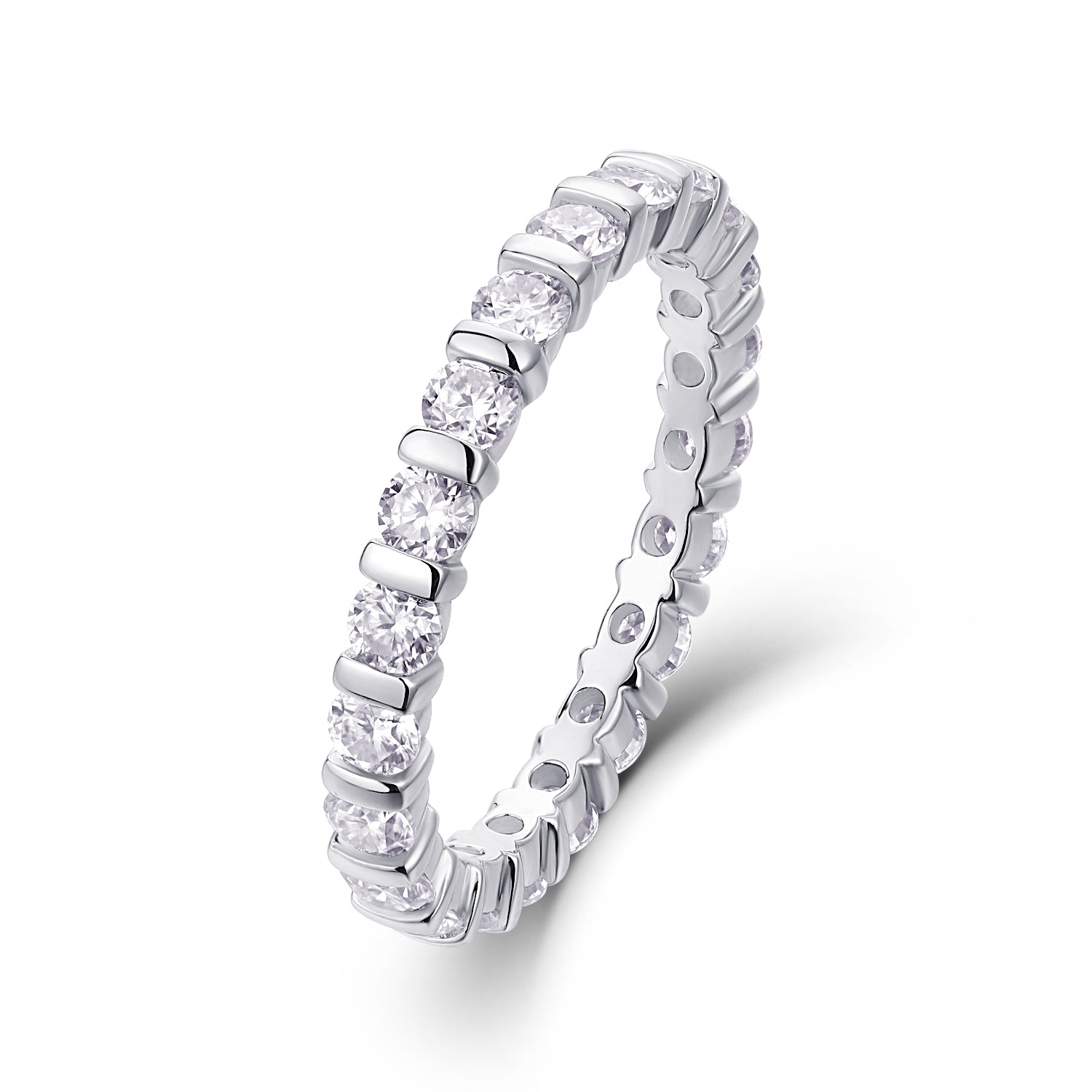 Carissie Round Channel-Set Full Eternity Wedding Band