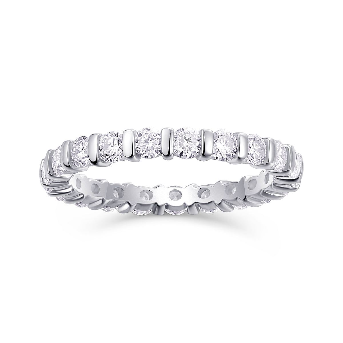 Carissie Round Channel-Set Full Eternity Wedding Band