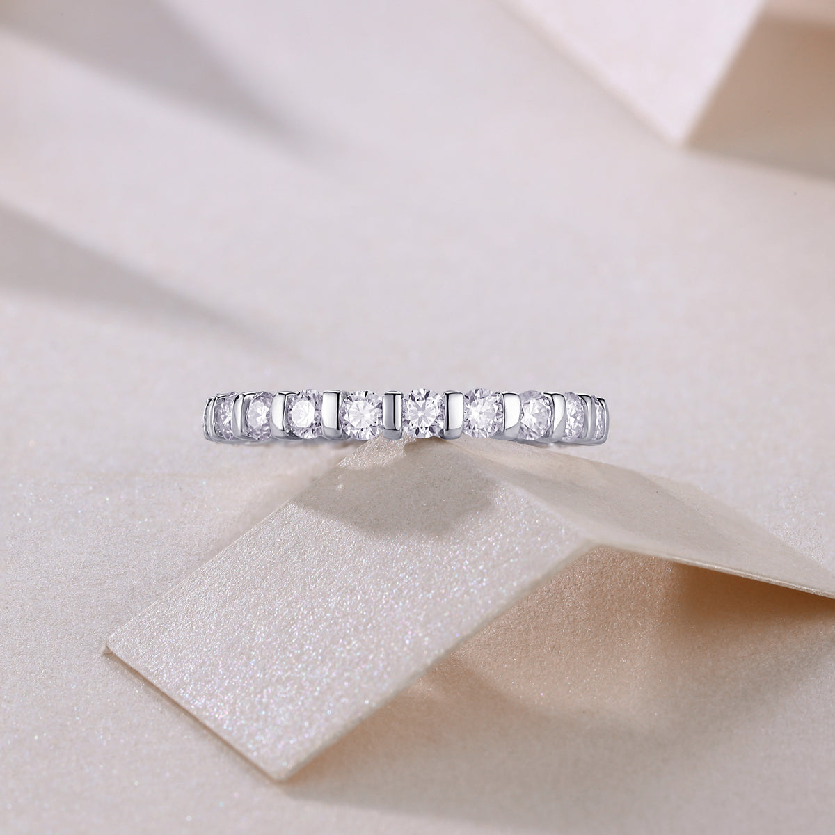 Carissie Round Channel-Set Full Eternity Wedding Band