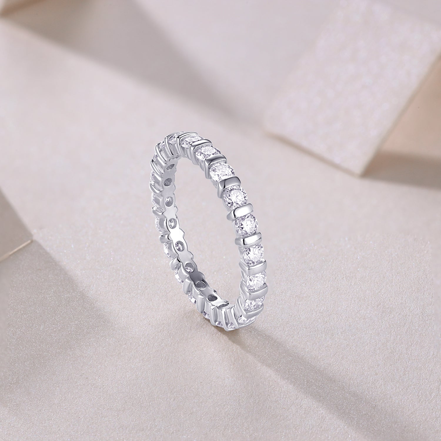 Carissie Round Channel-Set Full Eternity Wedding Band