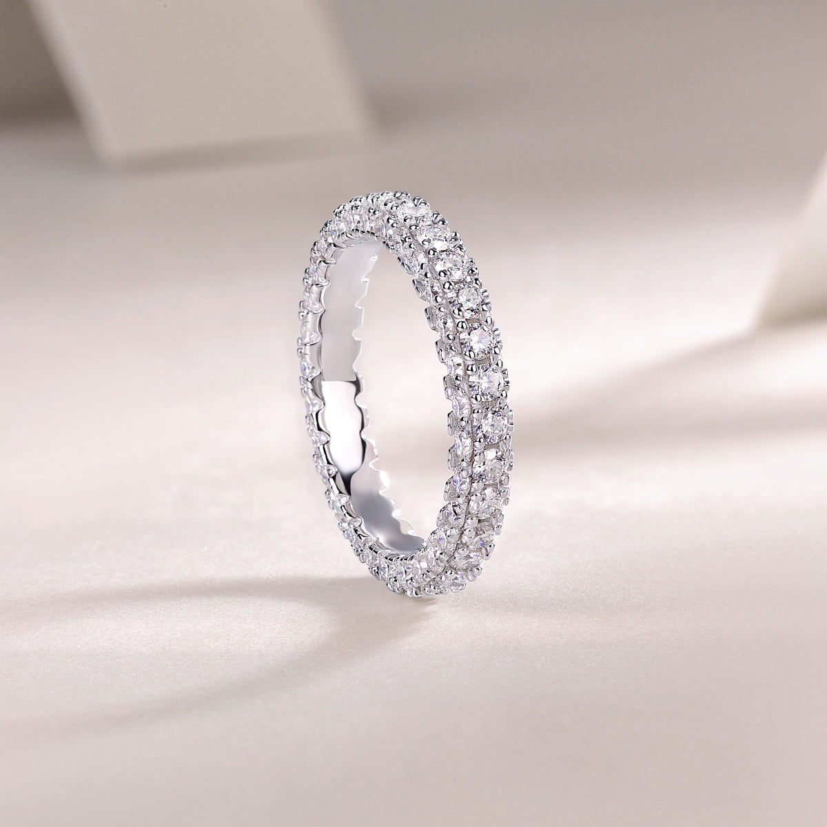 Carissie Vintage Multi Row Pave Full Eternity Band