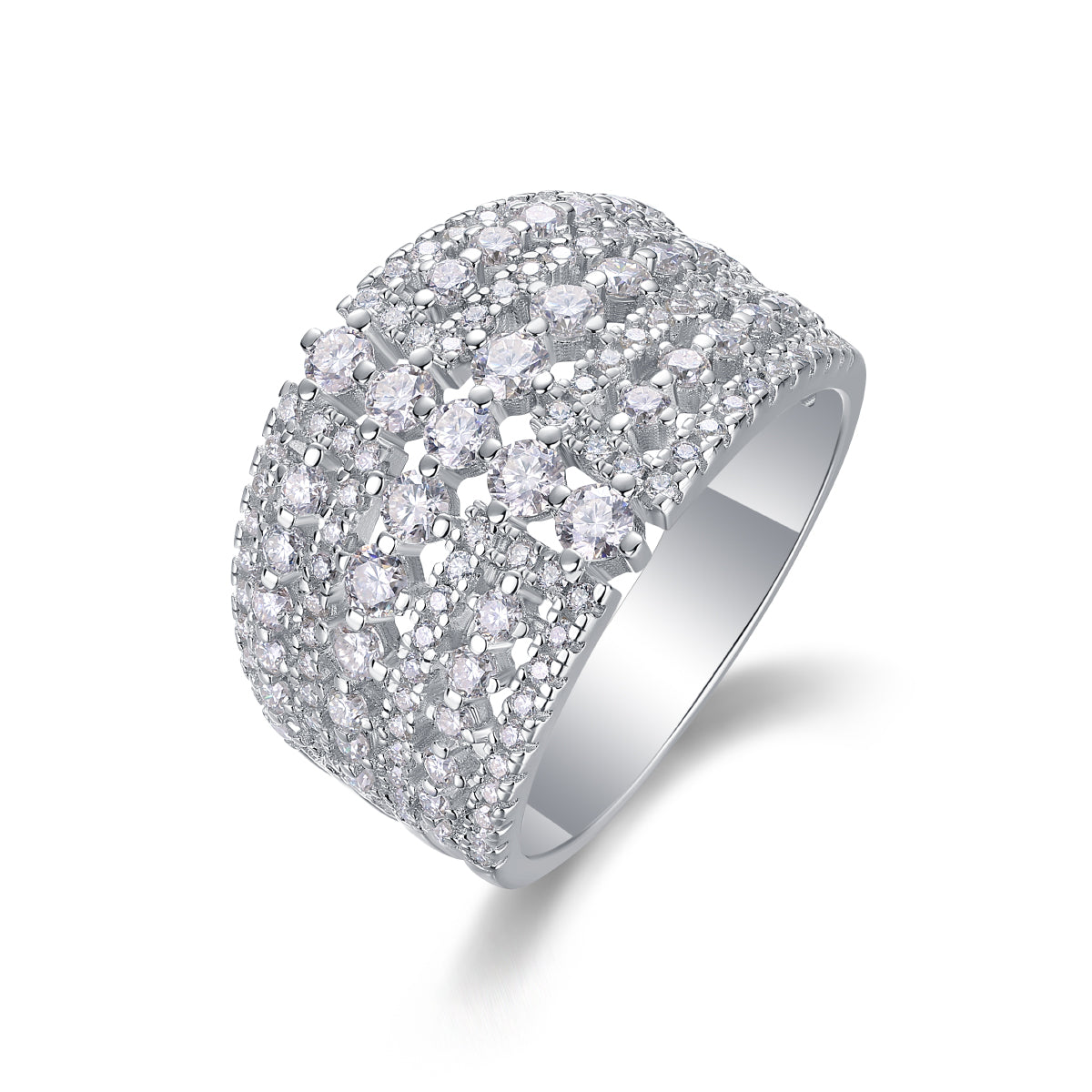 Carissie Vintage Multi - Row Cluster Pave Statement Ring
