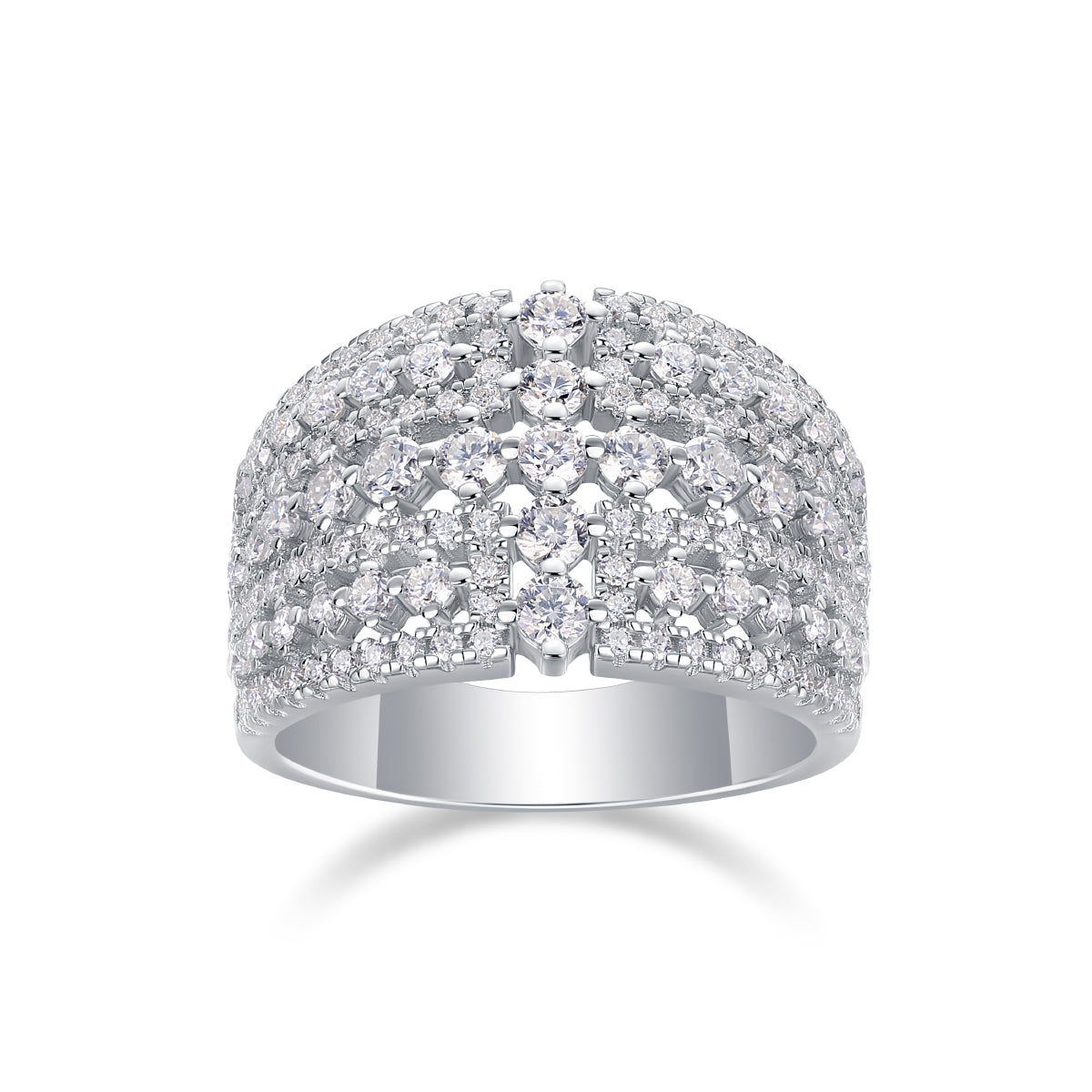 Carissie Vintage Multi - Row Cluster Pave Statement Ring