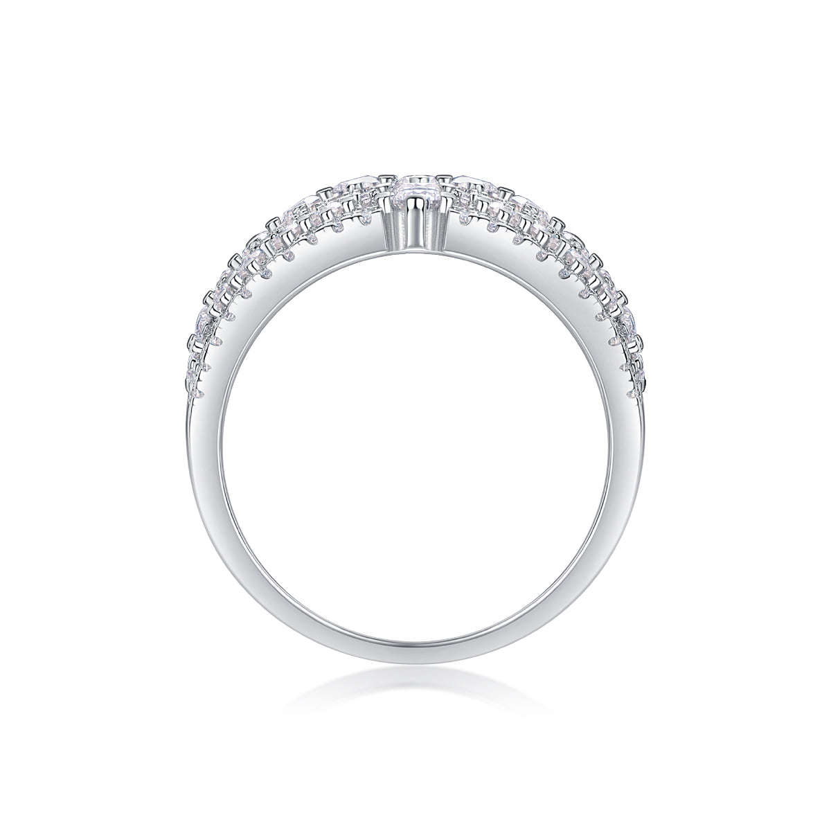 Carissie Vintage Multi - Row Cluster Pave Statement Ring