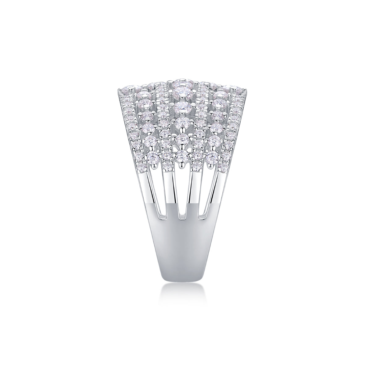 Carissie Vintage Multi - Row Cluster Pave Statement Ring