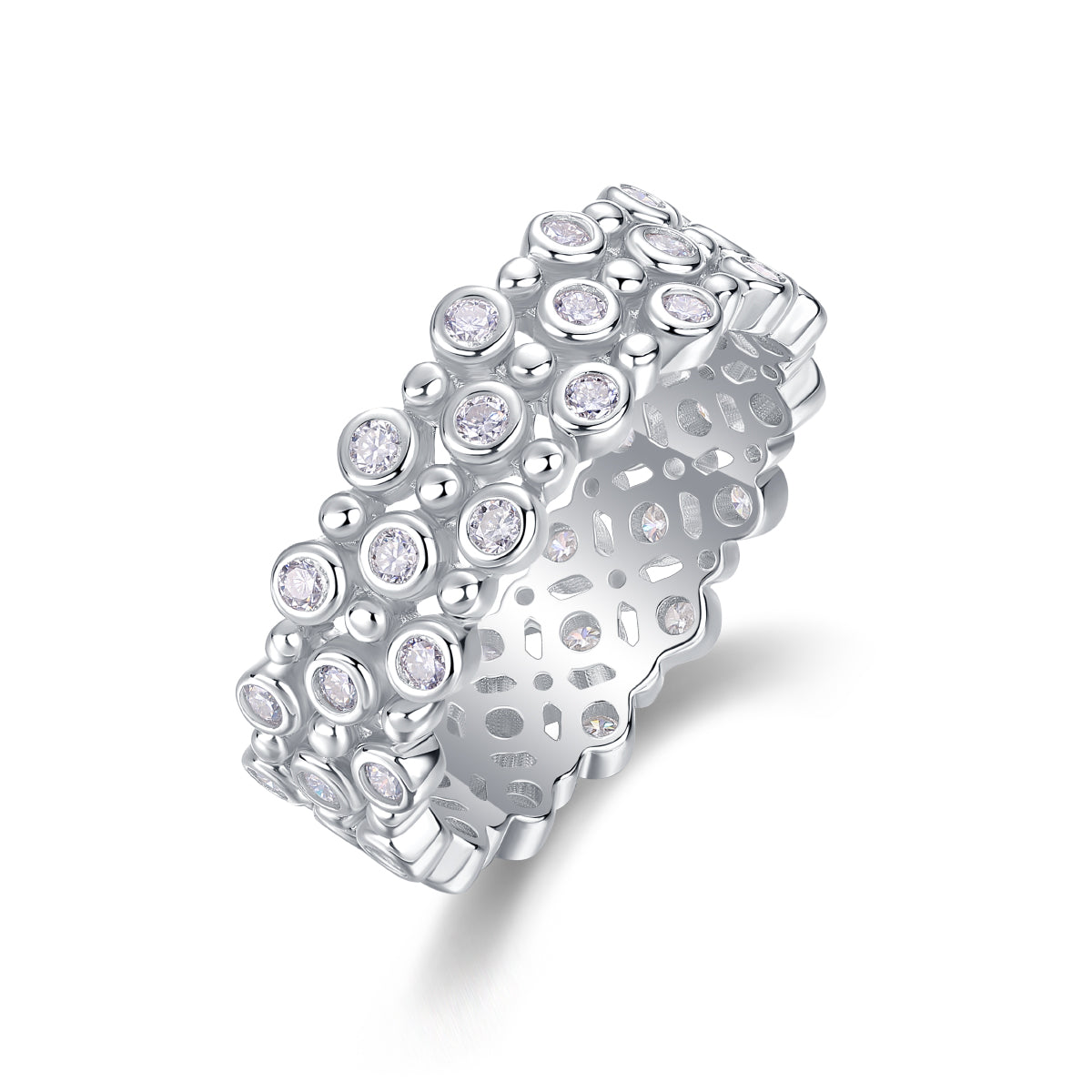 Carissie Intricate Bubble Cluster Openwork Statement Band