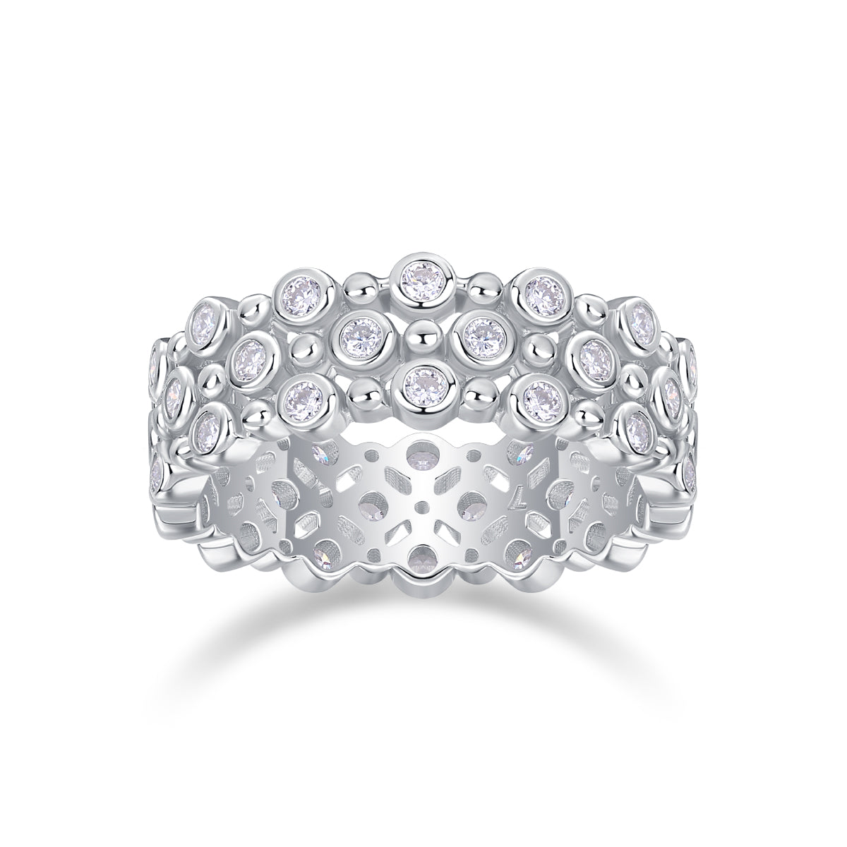 Carissie Intricate Bubble Cluster Openwork Statement Band