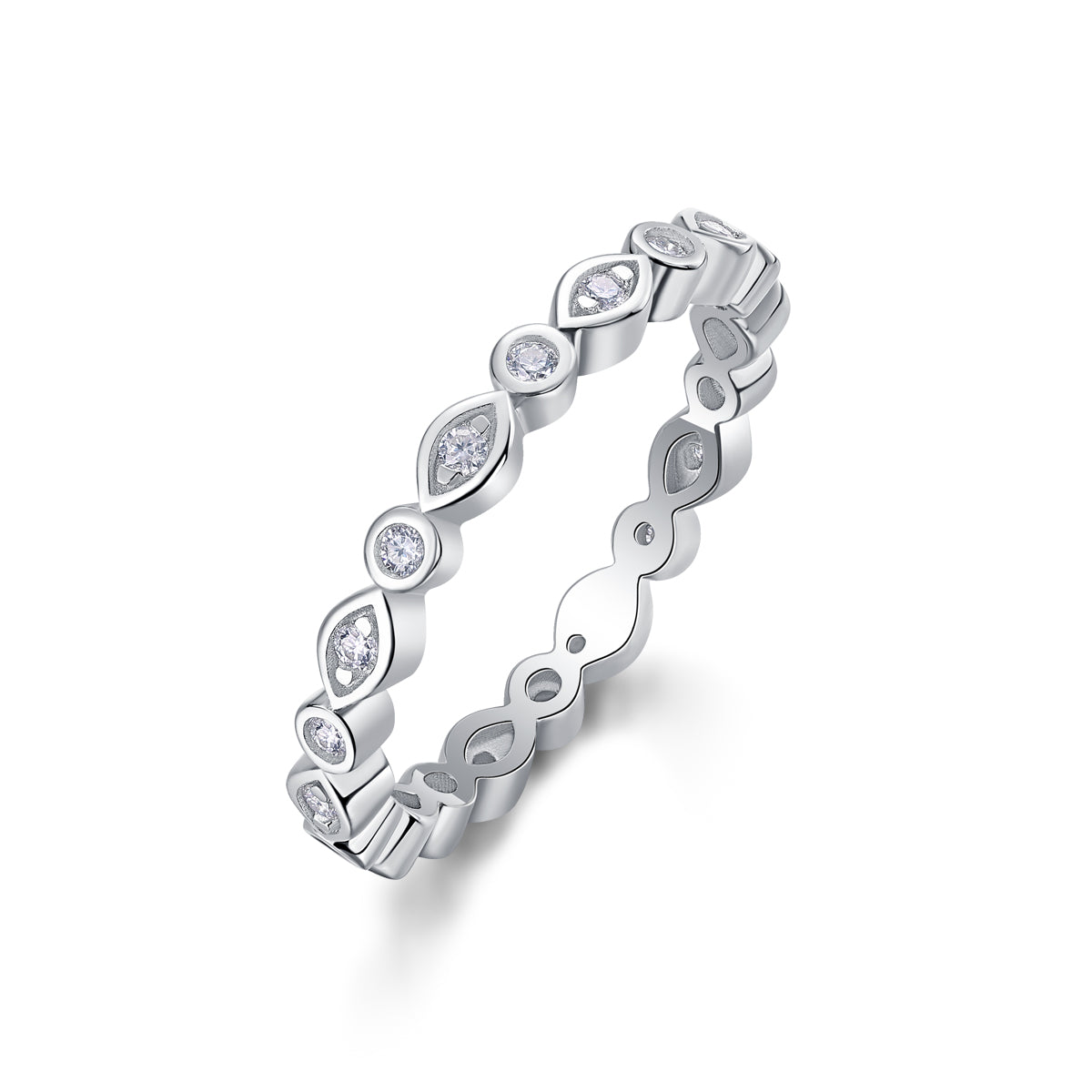 Carissie Classic Marquise Round Alternating Eternity Band