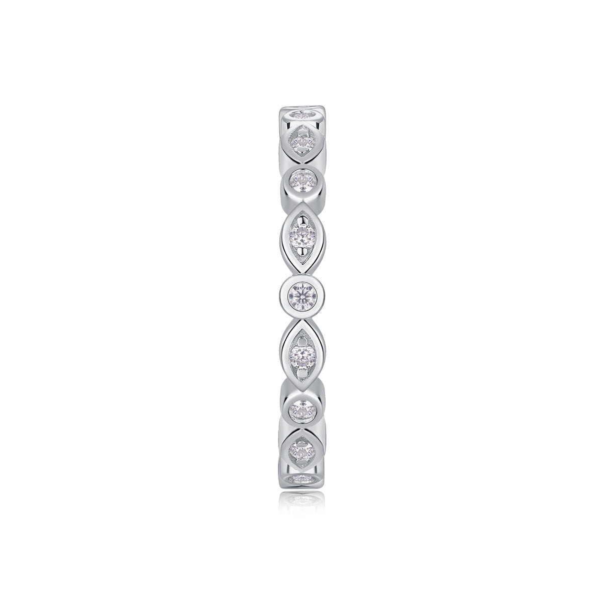 Carissie Classic Marquise Round Alternating Eternity Band