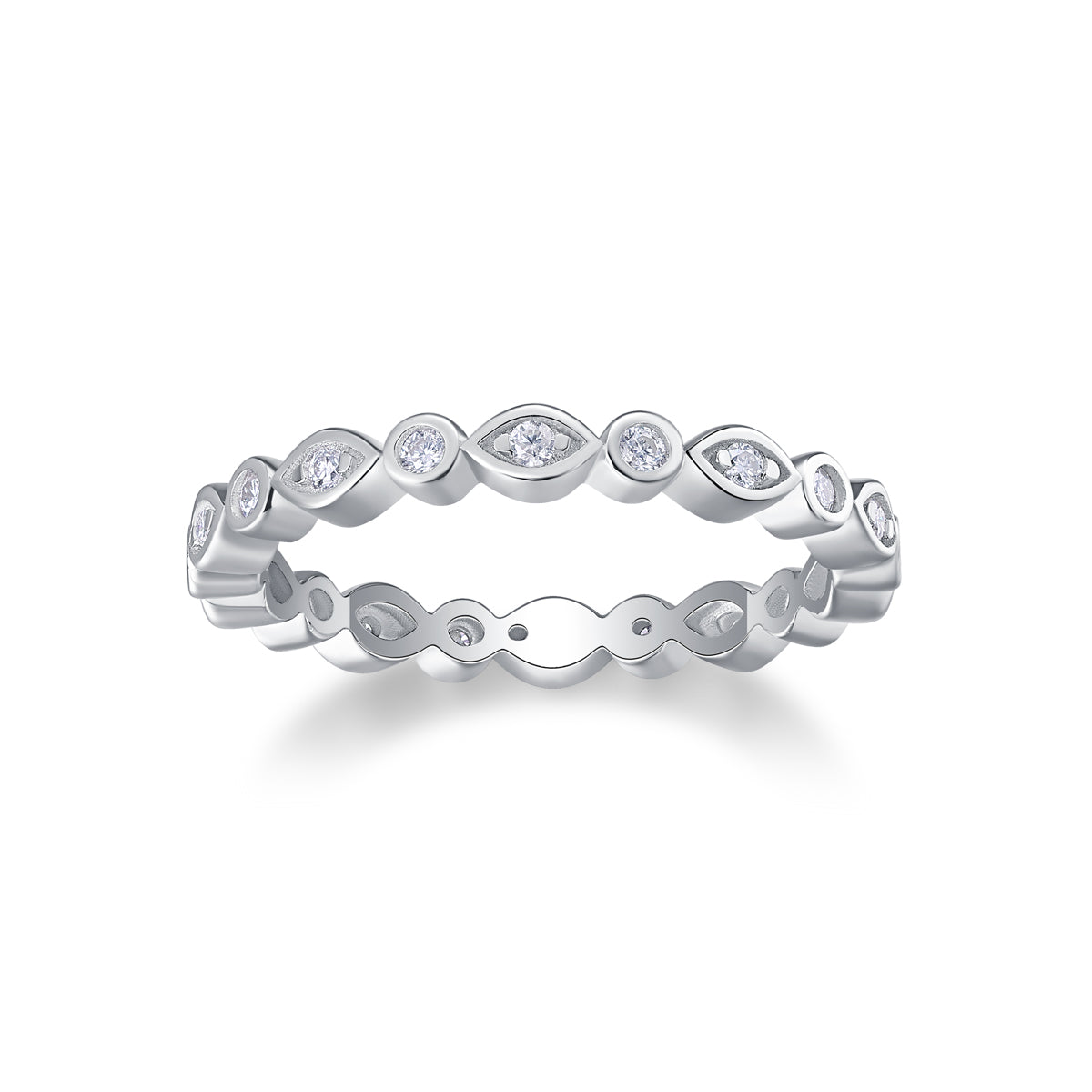 Carissie Classic Marquise Round Alternating Eternity Band