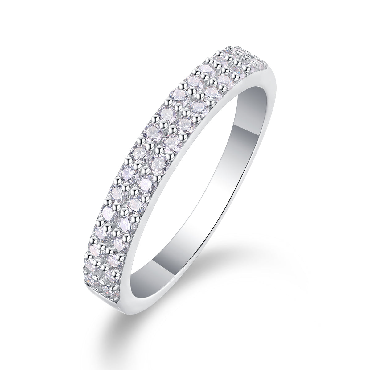 Carissie Classic Multi-Row Pave Eternity Wedding Band