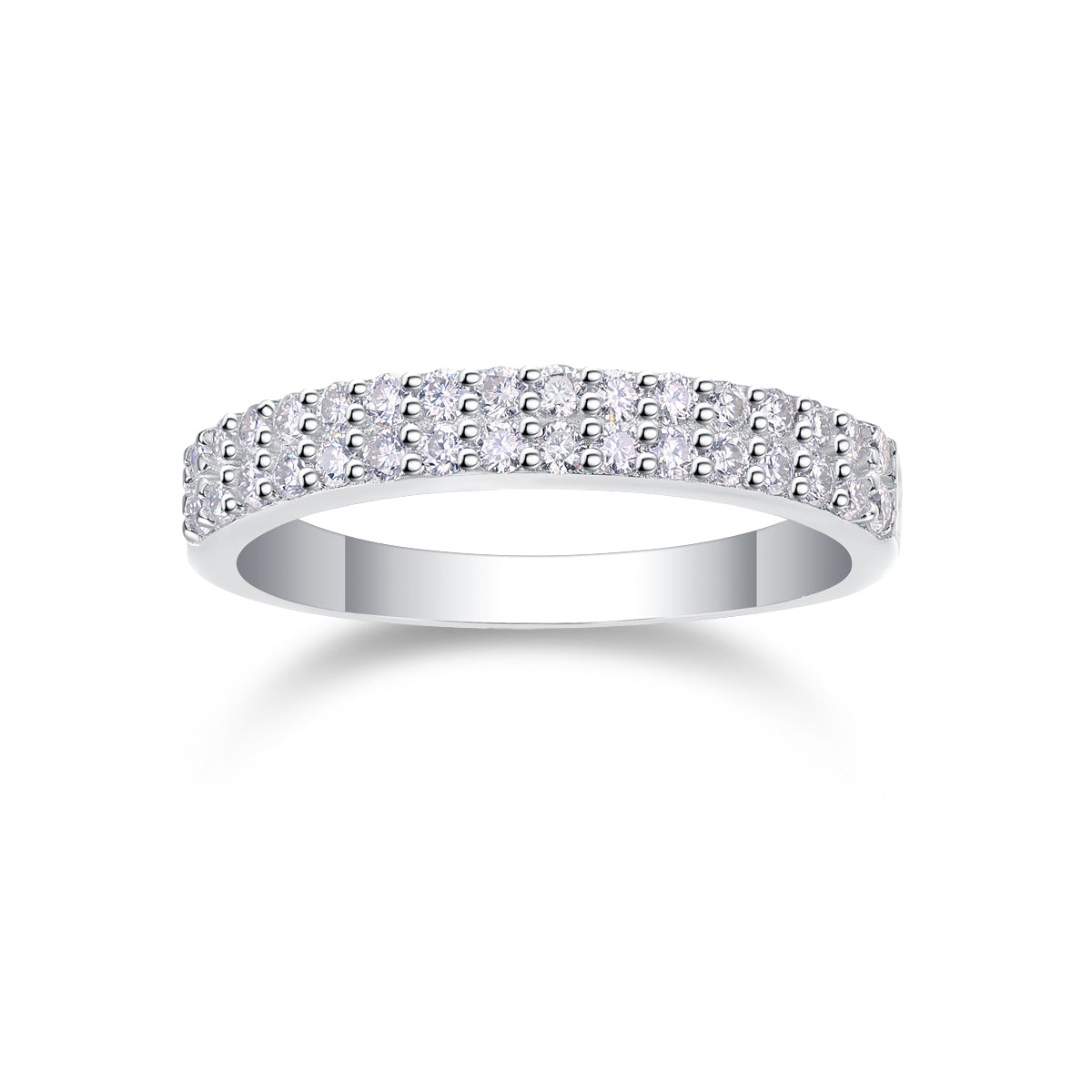 Carissie Classic Multi-Row Pave Eternity Wedding Band