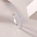 Carissie Classic Multi-Row Pave Eternity Wedding Band