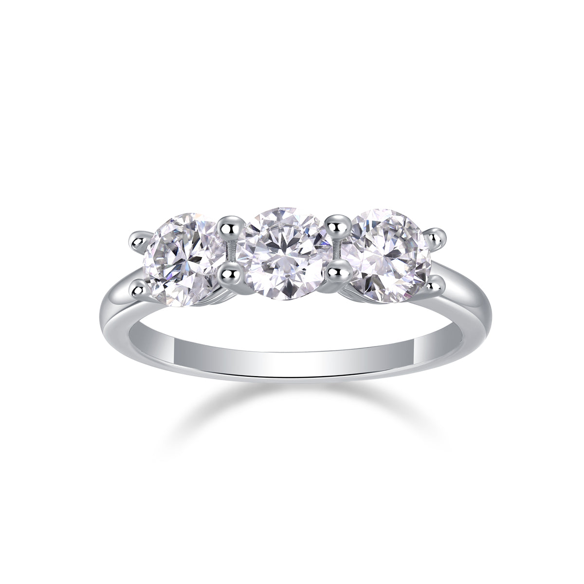 Carissie Classic Round Trilogy Prong Engagement Ring 50 pt