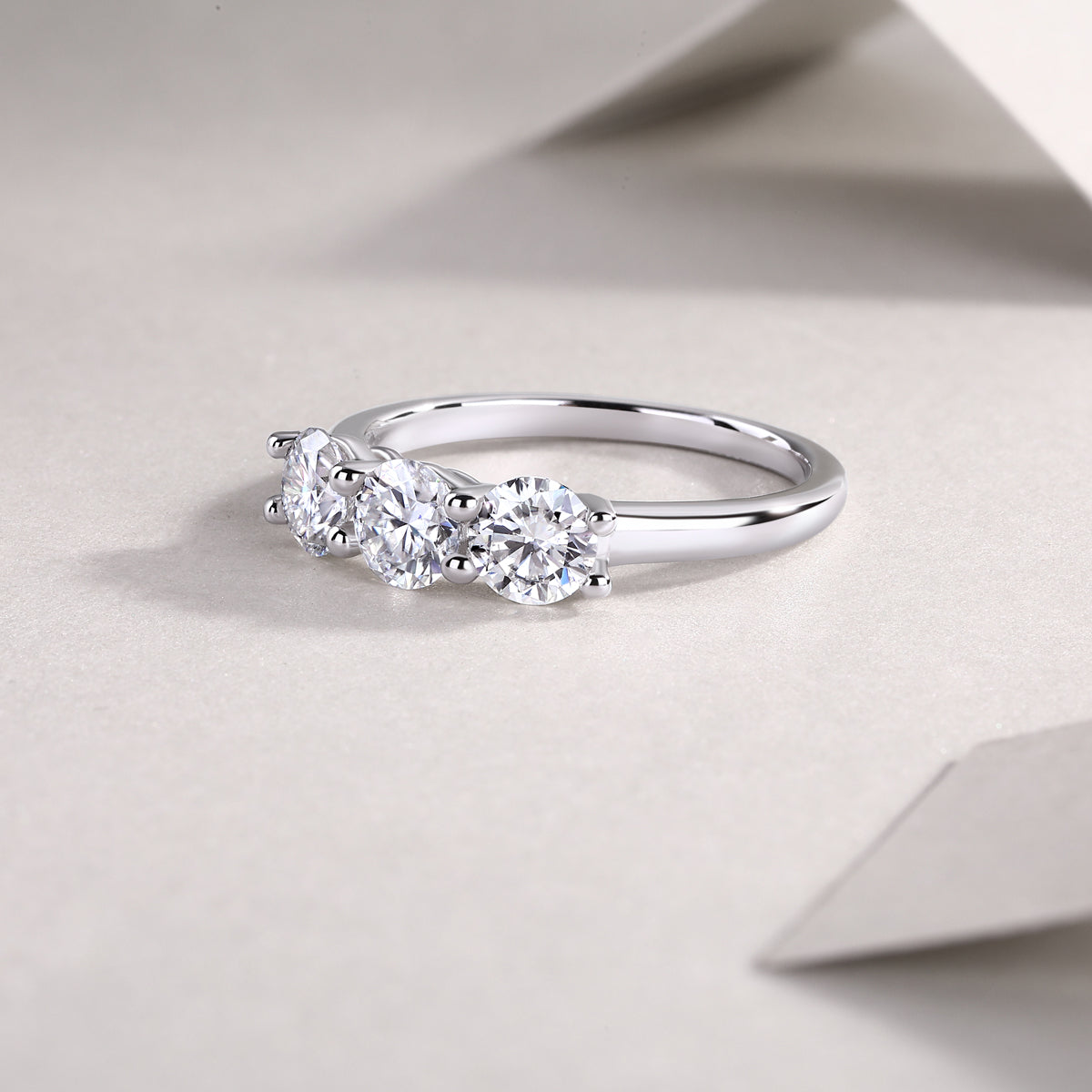 Carissie Classic Round Trilogy Prong Engagement Ring 50 pt