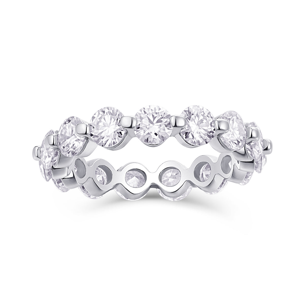 Carissie Round Cut Interlocking Full Eternity Band