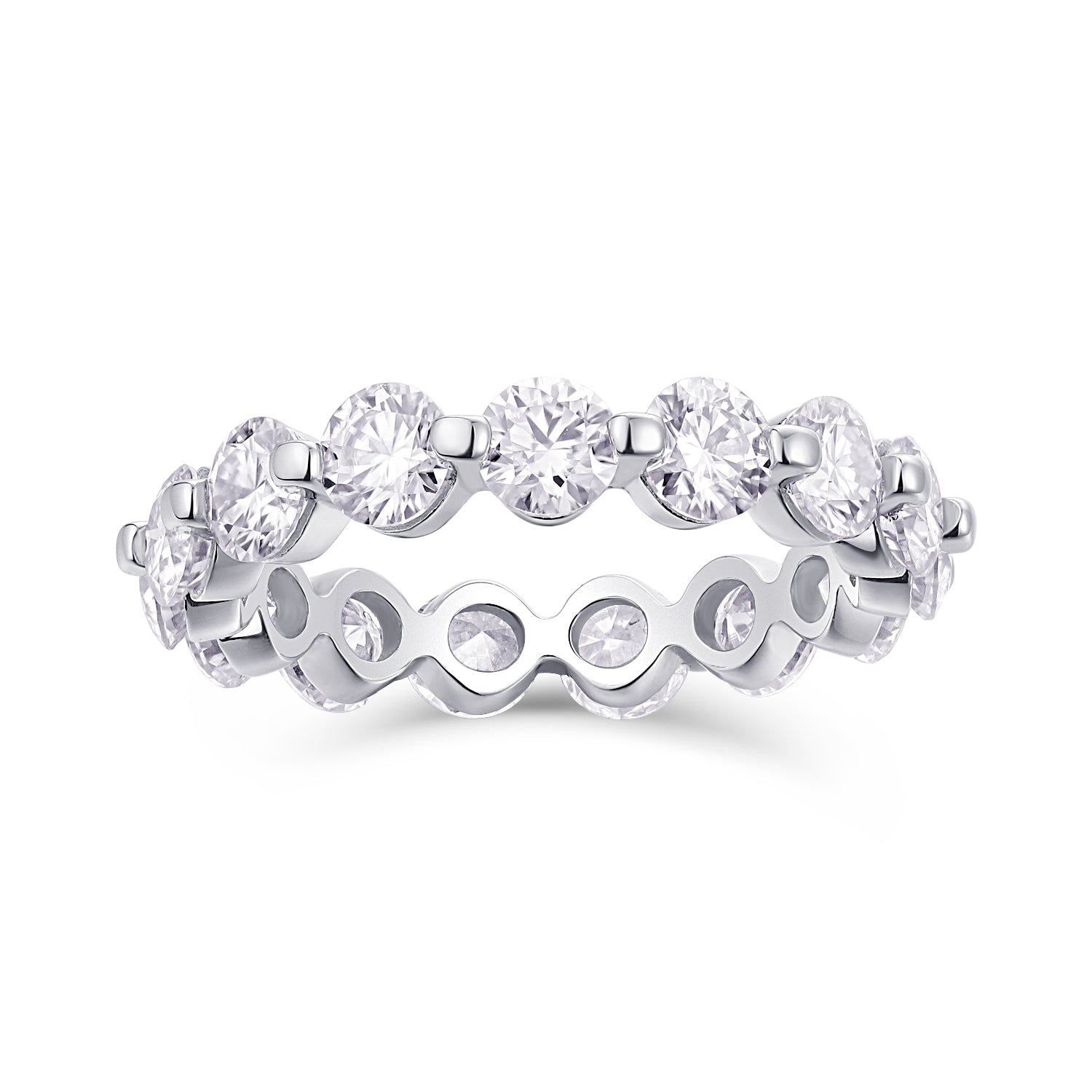 Carissie Round Cut Interlocking Full Eternity Band