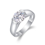 Carissie Round Solitaire Wide Band Engagement Ring 2 Ct