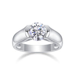 Carissie Round Solitaire Wide Band Engagement Ring 2 Ct
