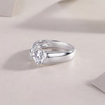 Carissie Round Solitaire Wide Band Engagement Ring 2 Ct