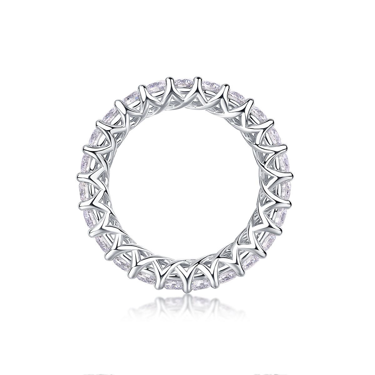 Carissie Round Twisted Weave Prong-Set Eternity Band