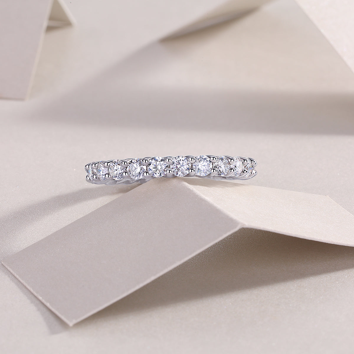 Carissie Round Twisted Weave Prong-Set Eternity Band