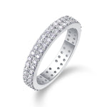 Carissie Classic Double Row Pave Eternity Wedding Band
