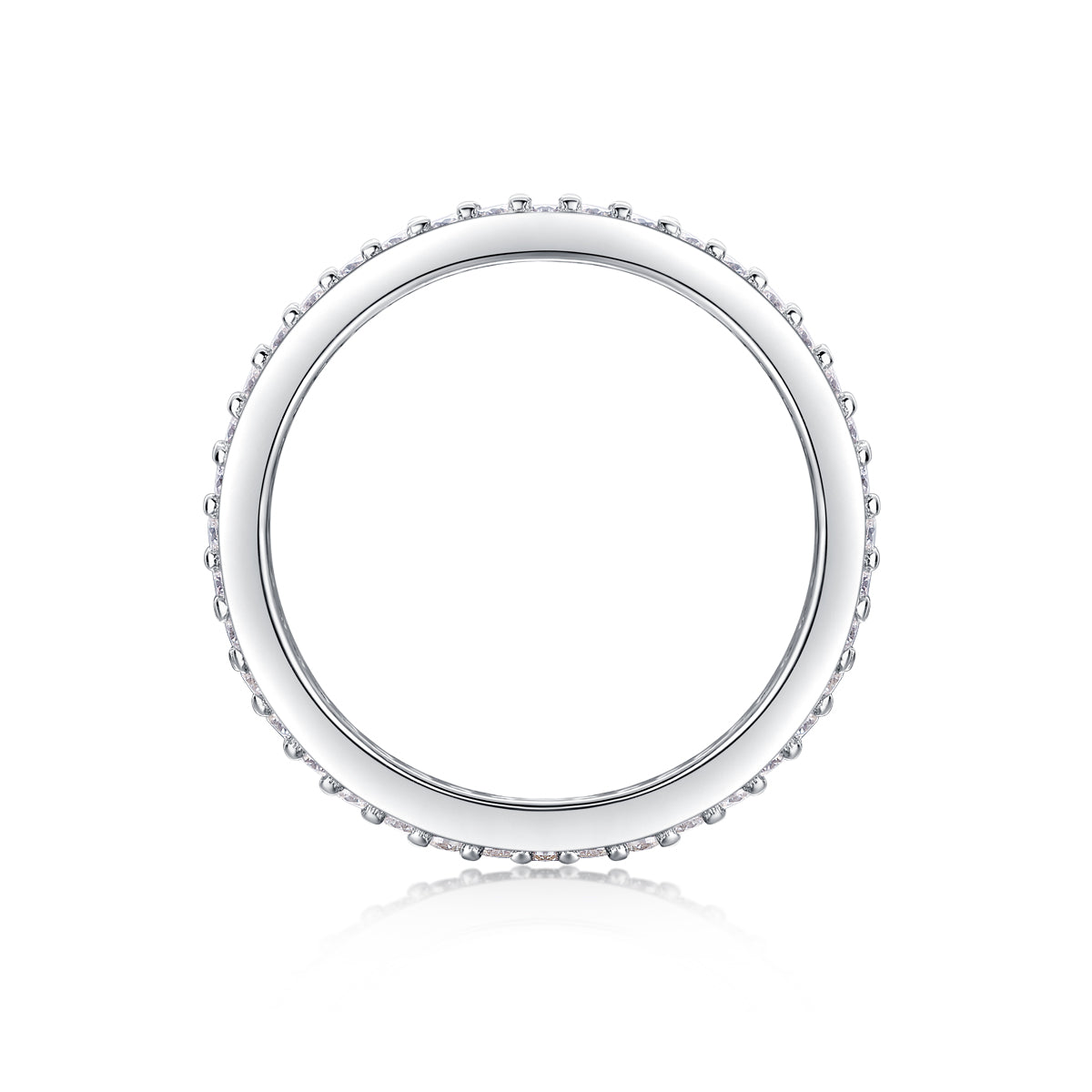 Carissie Classic Double Row Pave Eternity Wedding Band