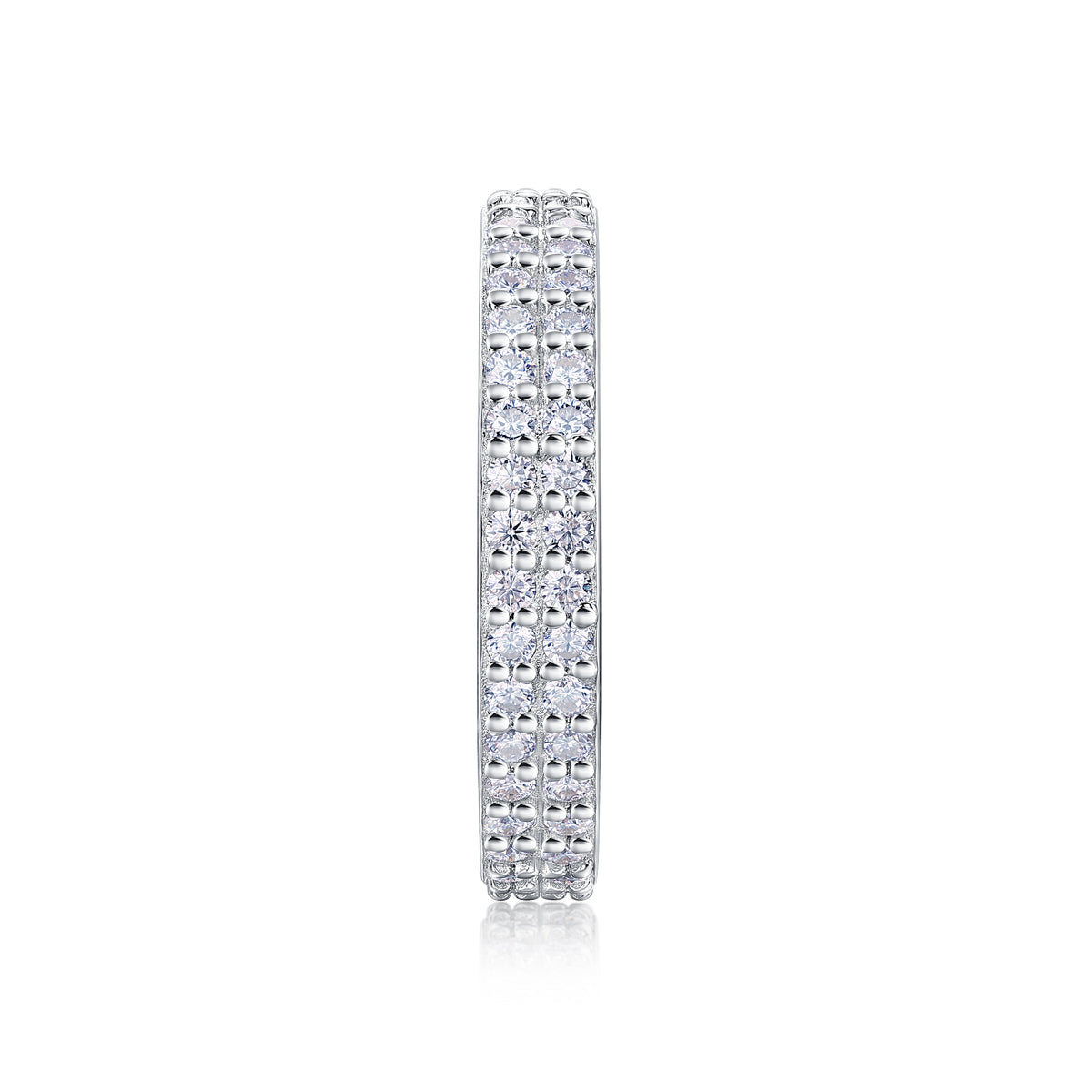 Carissie Classic Double Row Pave Eternity Wedding Band
