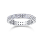 Carissie Classic Double Row Pave Eternity Wedding Band