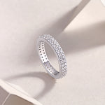 Carissie Classic Double Row Pave Eternity Wedding Band