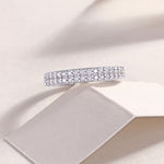 Carissie Classic Double Row Pave Eternity Wedding Band
