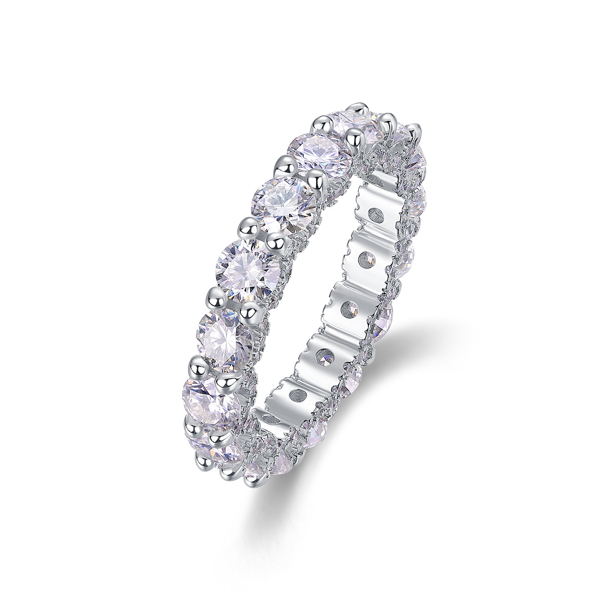 Carissie Round Shared Prong Full Eternity Wedding Band