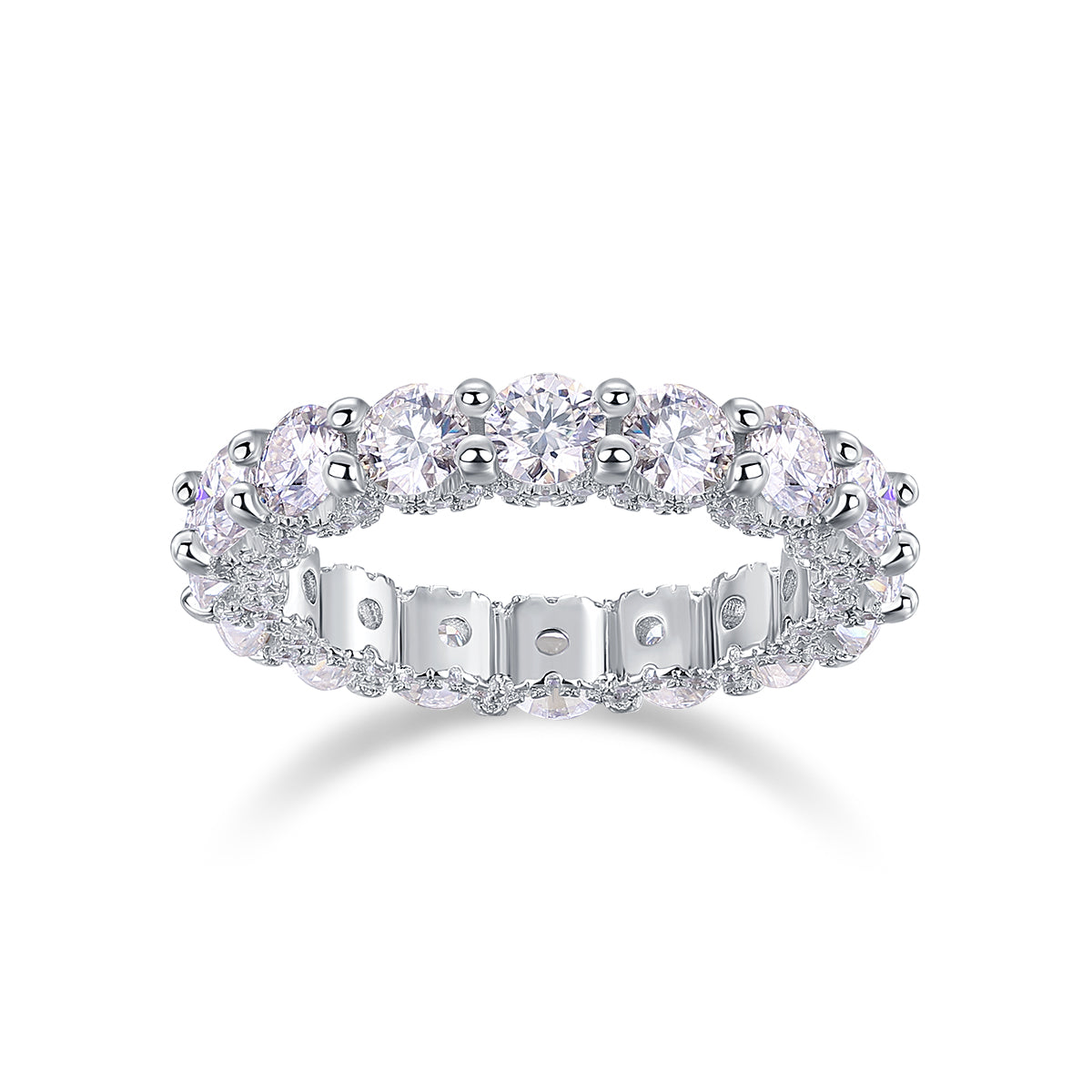 Carissie Round Shared Prong Full Eternity Wedding Band